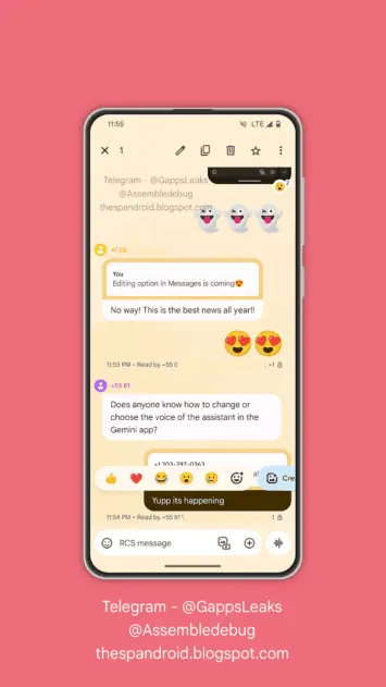 Google ziņojumu rediģēšanas funkcija