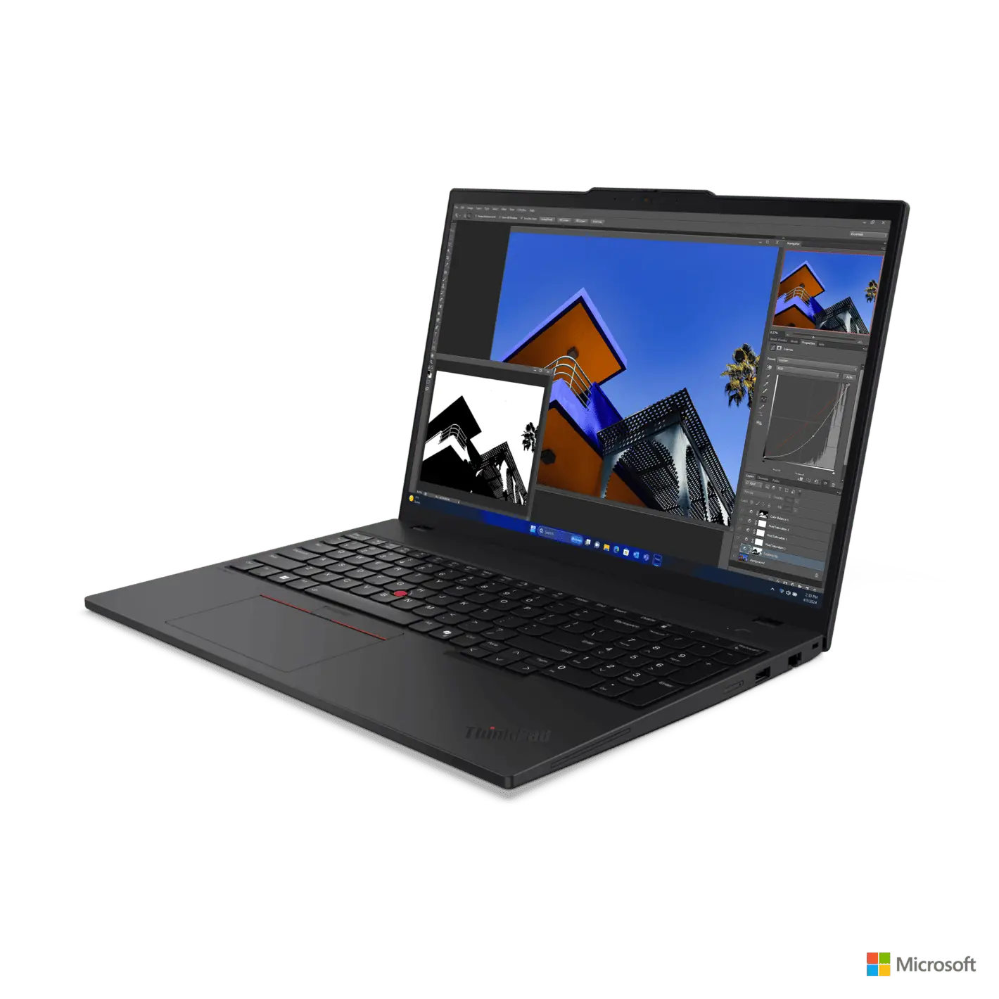 06 ThinkPad T16 3 Eclipse melns Intel priekšpuse pa labi