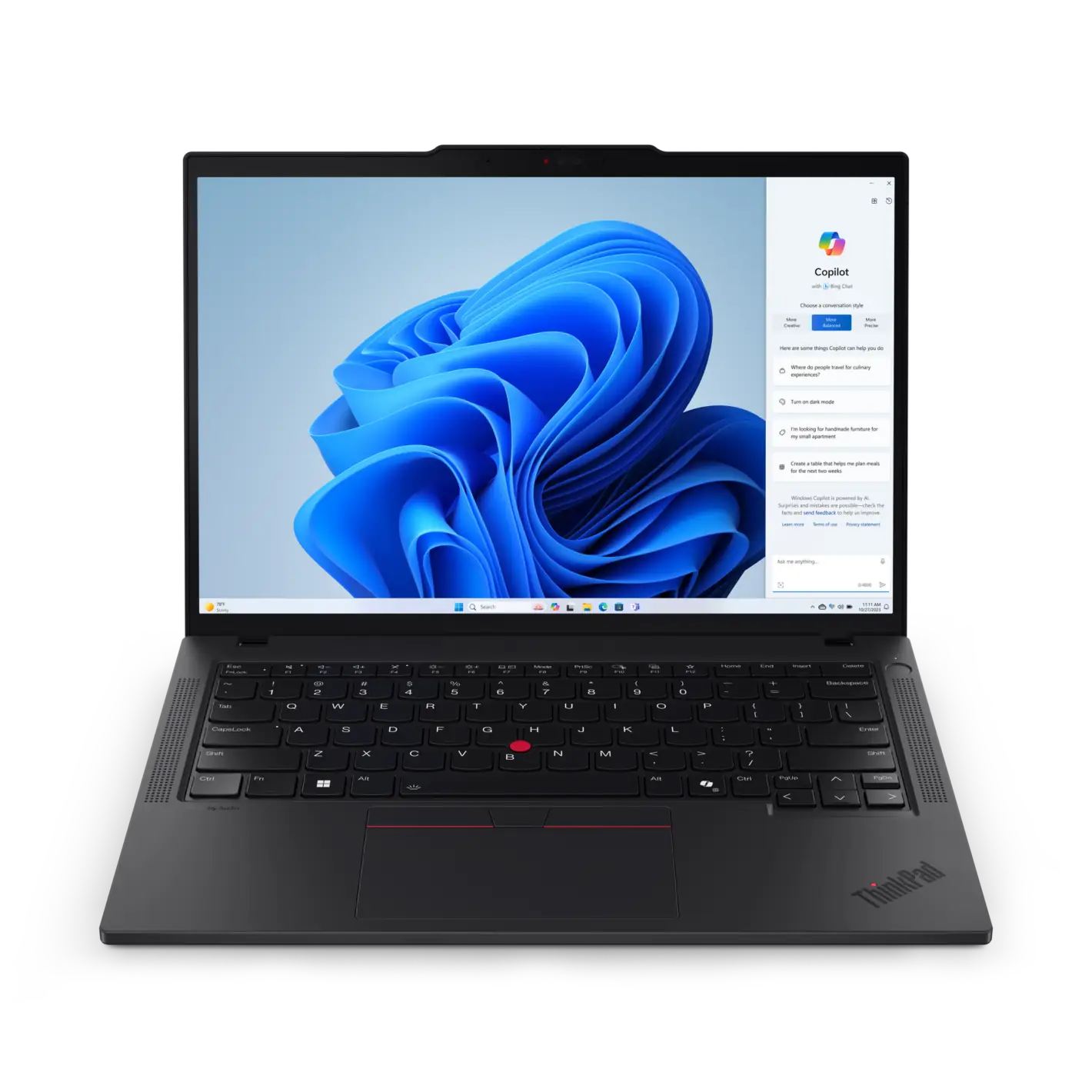 01 ThinkPad T14 5 Eclipse Black Intel priekšējais atvērtais displejs JD
