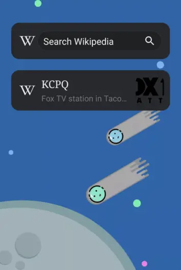 Wikipedia meklēšanas logrīks