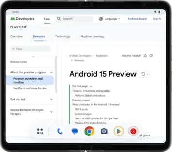 Android 15 peldošā uzdevumjosla