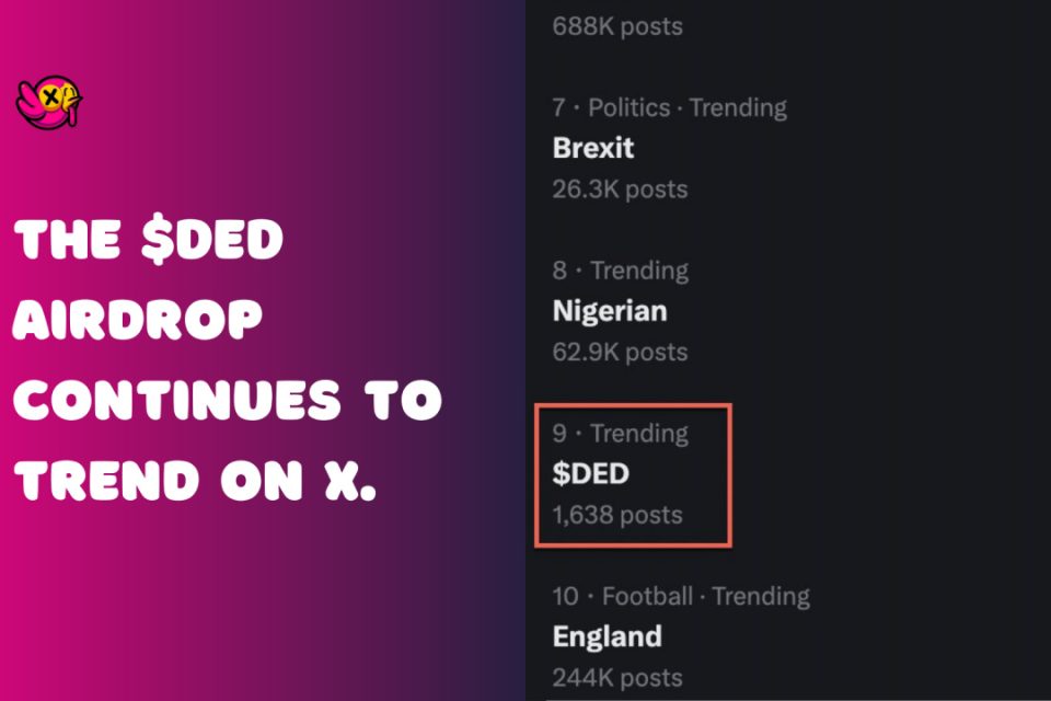 DED tendences vietnē Twitter pēc Memecoin momentuzņēmuma paziņojuma