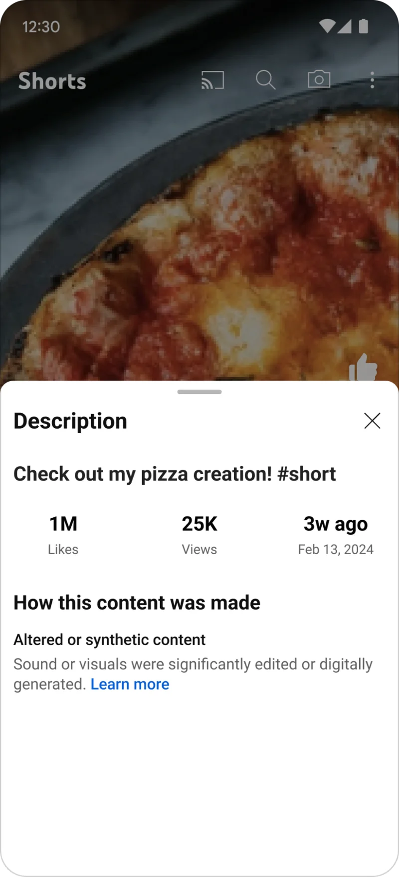 YouTube Shorts AI apraksts 2
