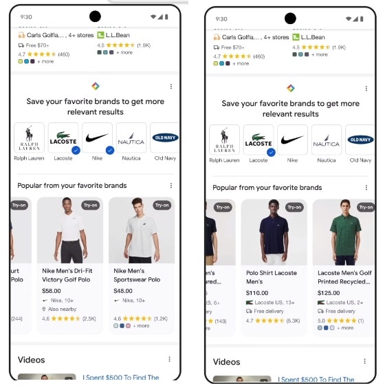 Google stila ieteikumi Saglabājiet zīmolus