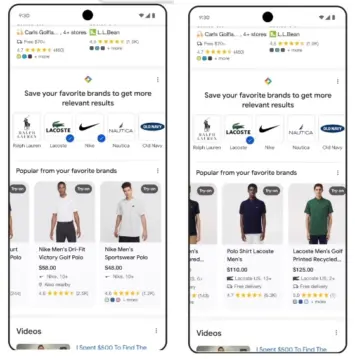 Google stila ieteikumi Saglabājiet zīmolus