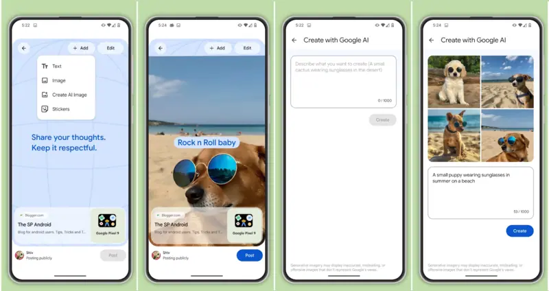 Google meklēšanas Notes AI darbina fona attēli