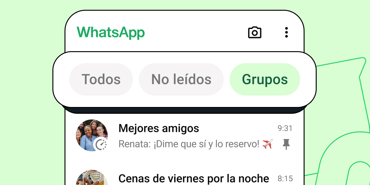 Filtros de chat en WhatsApp