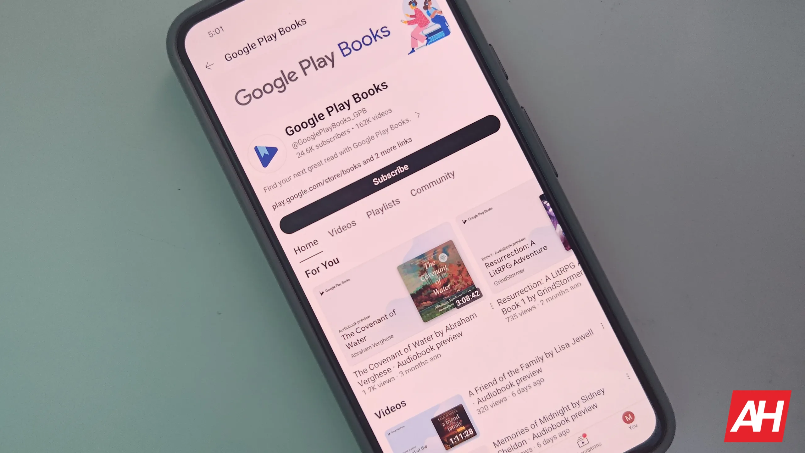Google Play grāmatu audiogrāmatu priekšskatījumi tagad pakalpojumā YouTube