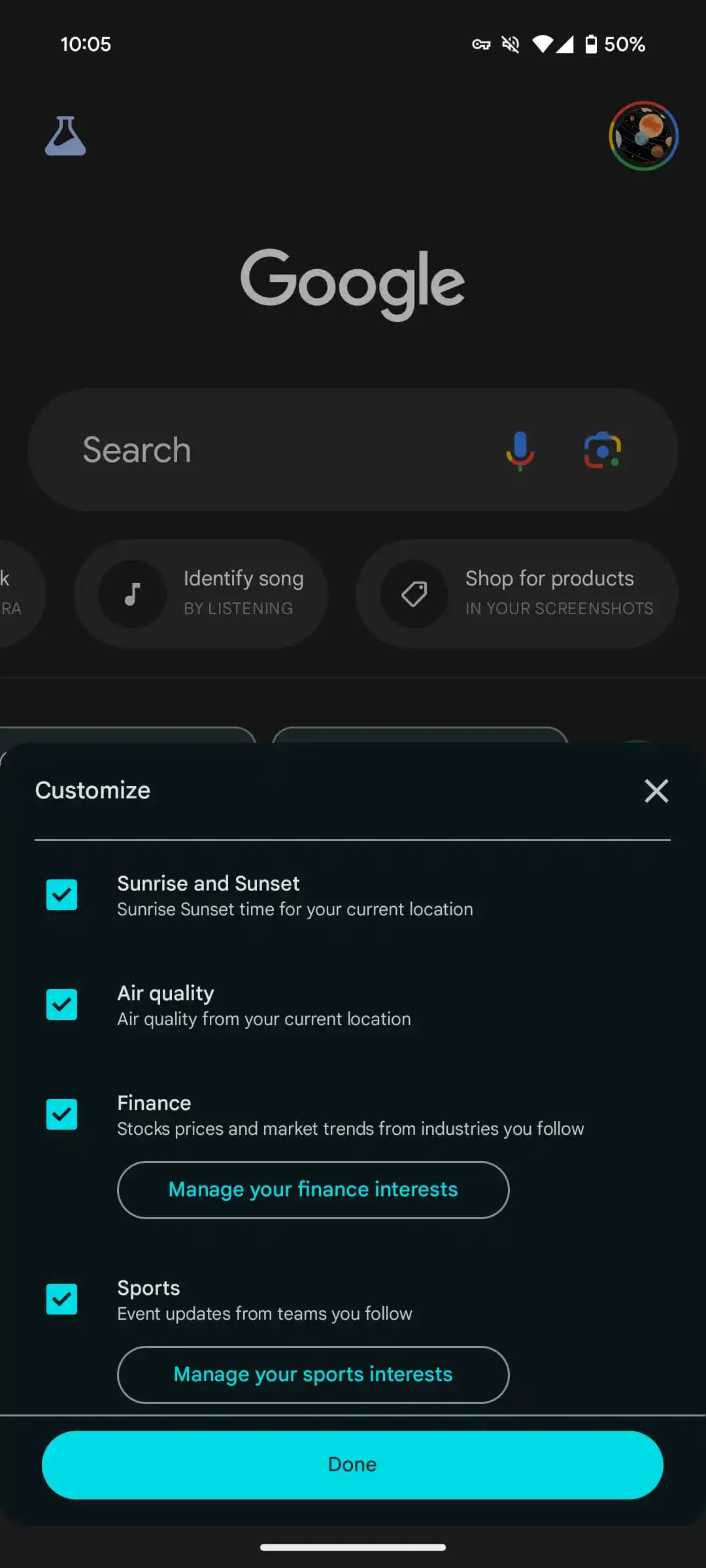Tiek iespējota Google Discover Sunrise Sunset karte