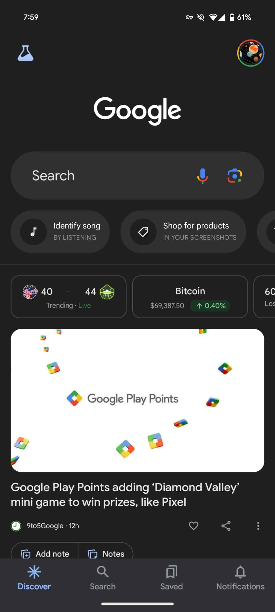 Google lietotne Paziņojumi Android