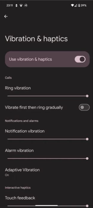 Adaptīvās vibrācijas funkcija 1