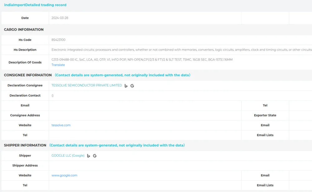 Tensor G5 pikseļu 10 čipu tsmc noplūde 1
