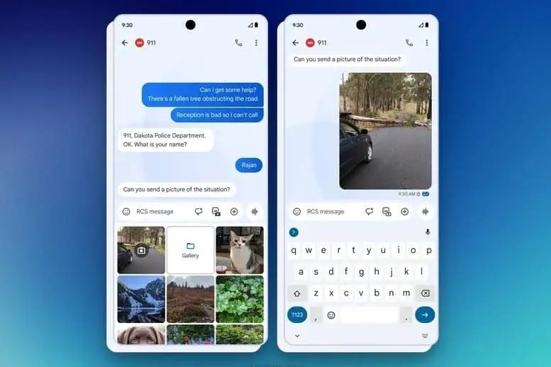 Google Messages 911 īsziņas