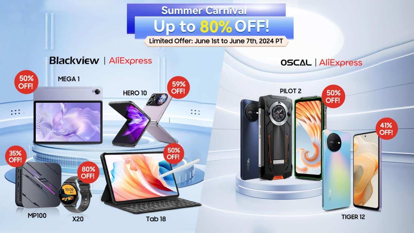 Blackview un OSCAL produktiem AliExpress izpārdošanai ir līdz 80% atlaide