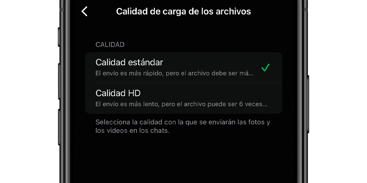 Enviar archivos HD por defecto en WhatsApp