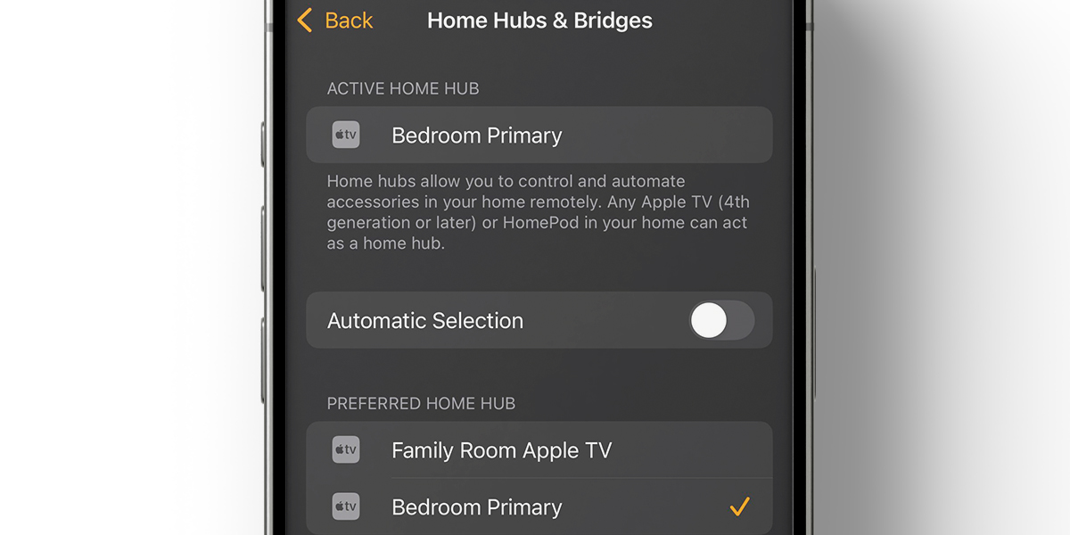 Hub o central de accesorios en iOS 18