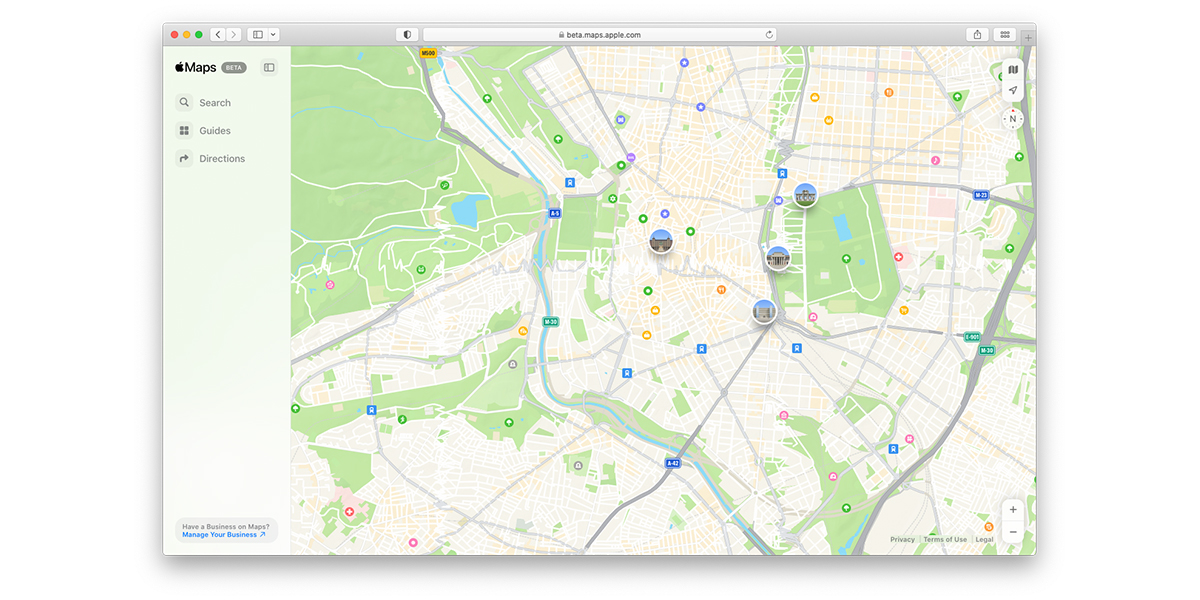 Apple Maps versi&oacute;n web