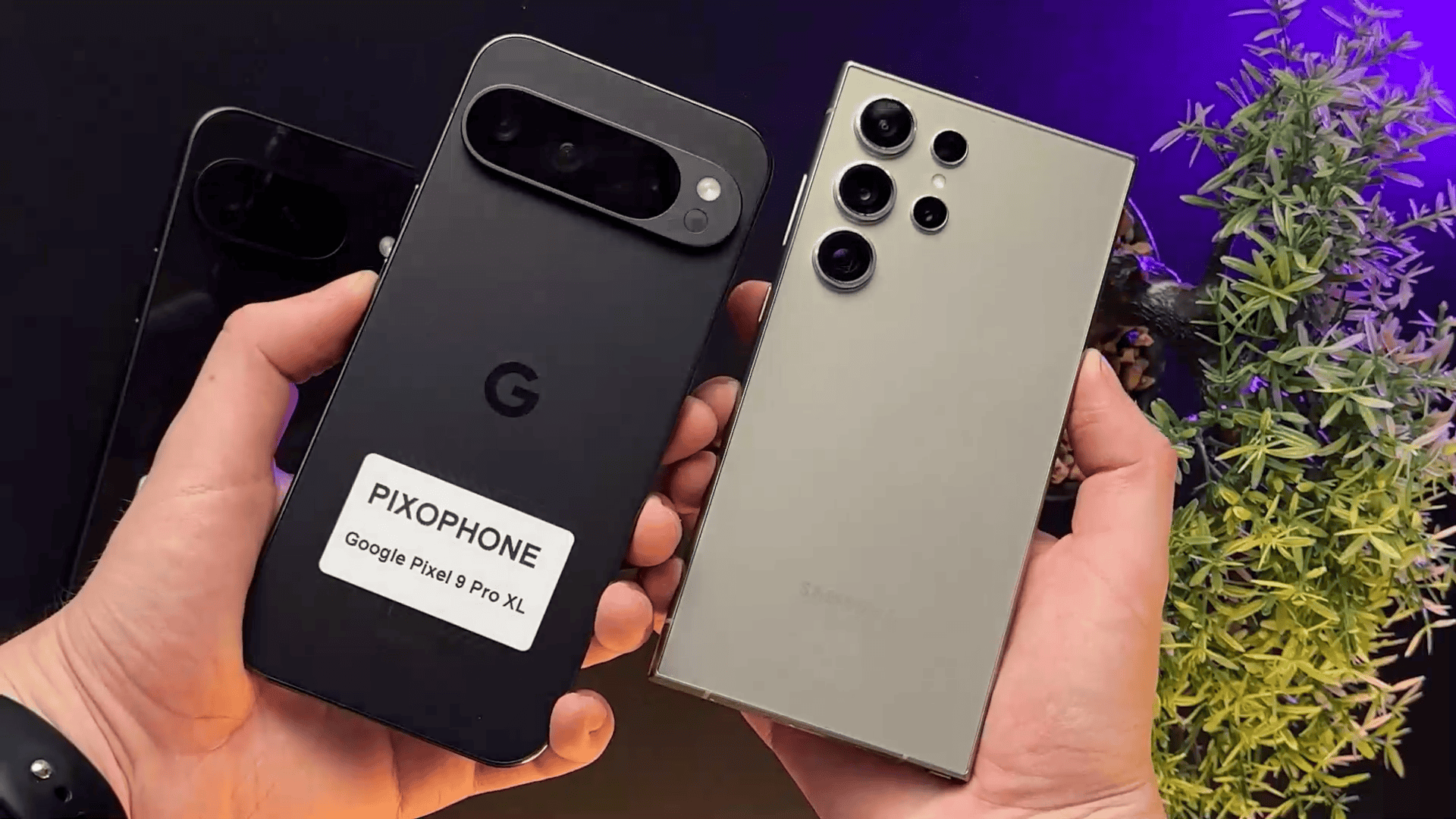 Lūk, Google Pixel 9 Pro XL, salīdzinot ar Samsung Galaxy S24 Ultra