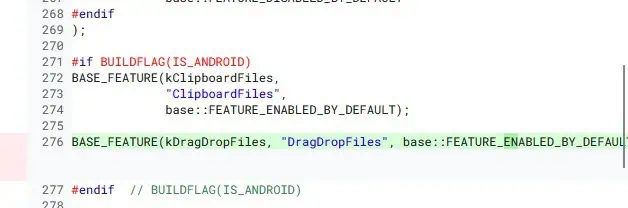 Chrome Android vilkšana un nomešana 1