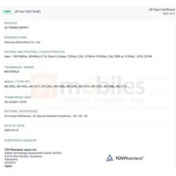 TUV sarakstā Moto G35 5G