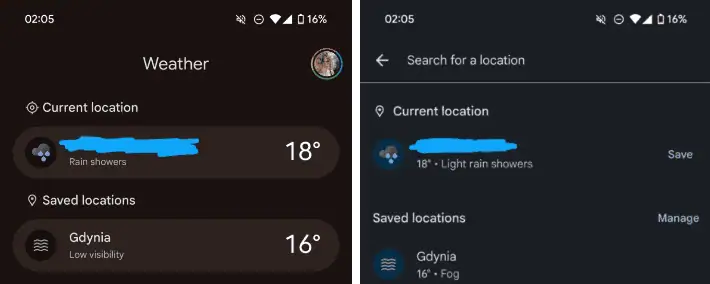 Lietotne Google Pixel Weather 4