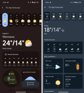 Lietotne Google Pixel Weather 3