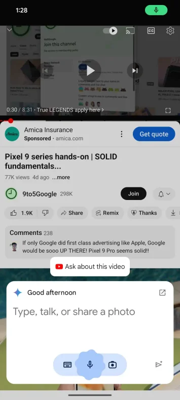 gemini peldošais pārklājuma panelis jautājiet par šo videoklipu