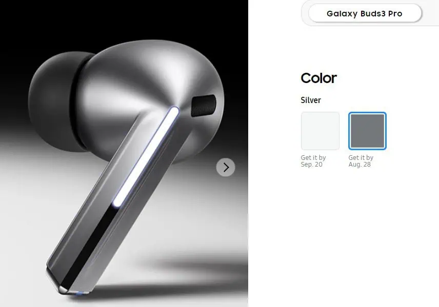 Galaxy Buds Pro 3 samsung veikala piegādes datums