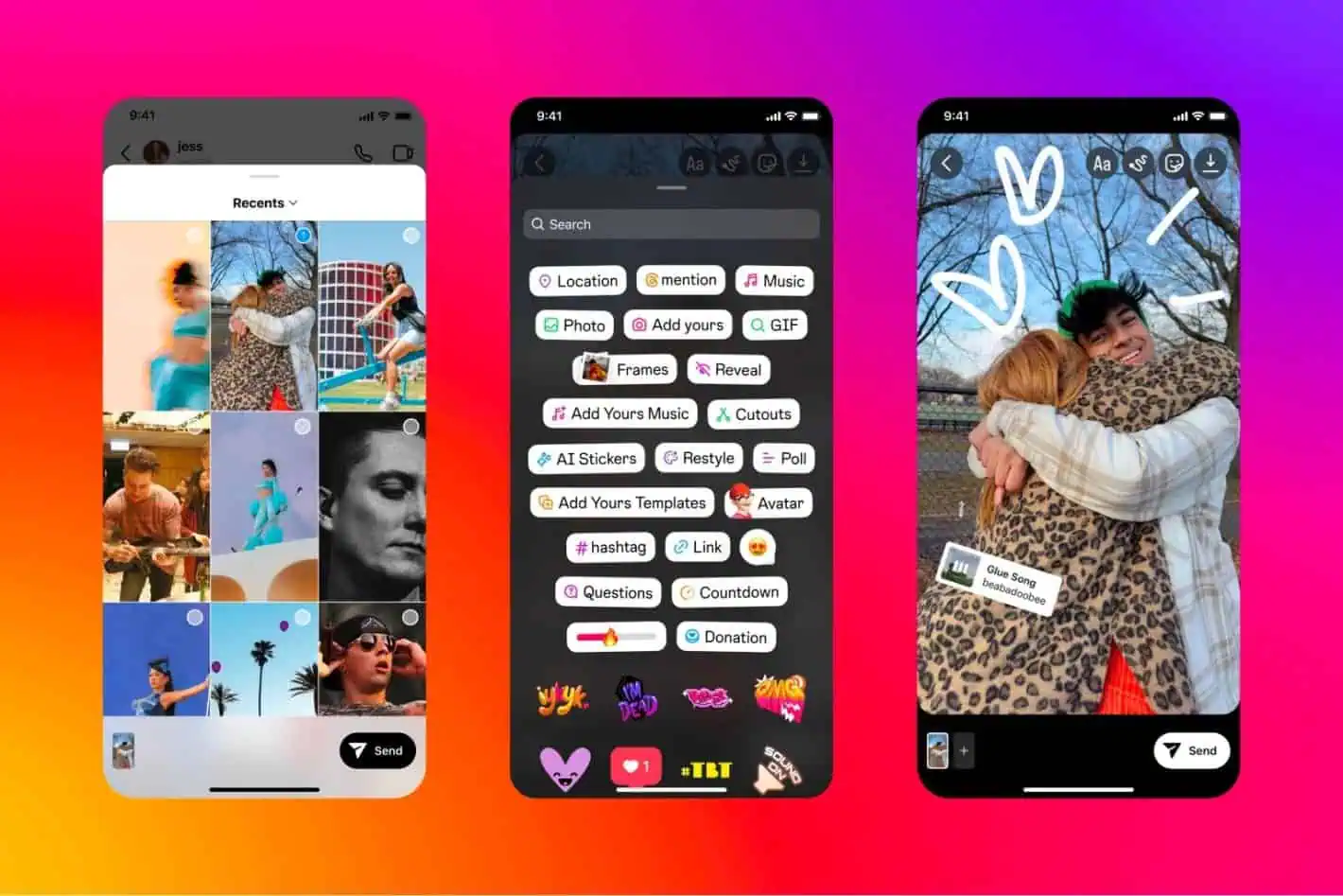 Instagram jaunas funkcijas DM uzlīmes
