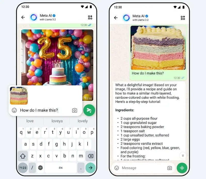 Meta AI atbild uz ar attēliem saistītiem vaicājumiem