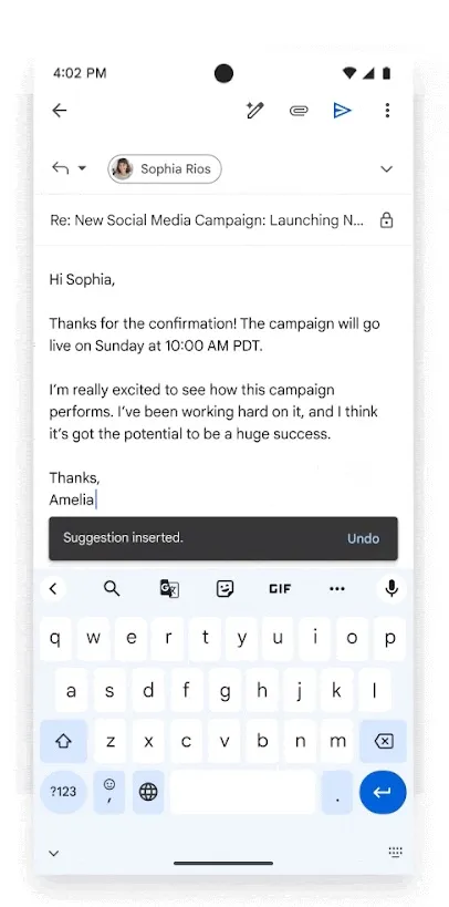 Gmail viedās atbildes Gemini (4)