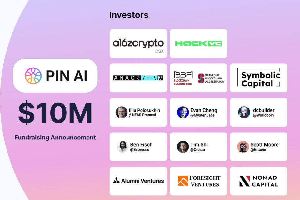 PIN AI nodrošina 10 miljonus USD no a16z CSX, Hack VC un All-Star angels, lai palaistu atvērtu platformu personīgajam AI