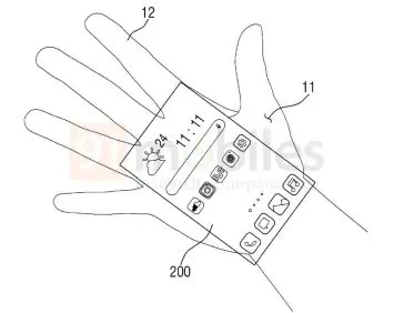 Samsung valkājamā projektora roka