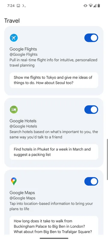 Gemini paplašinājumu kategorijas 2