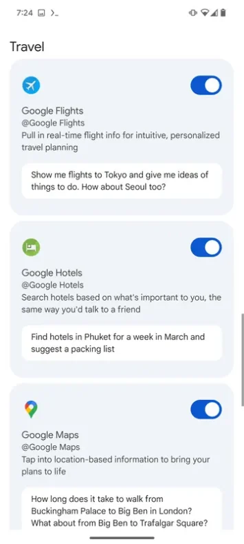 Gemini paplašinājumu kategorijas 2