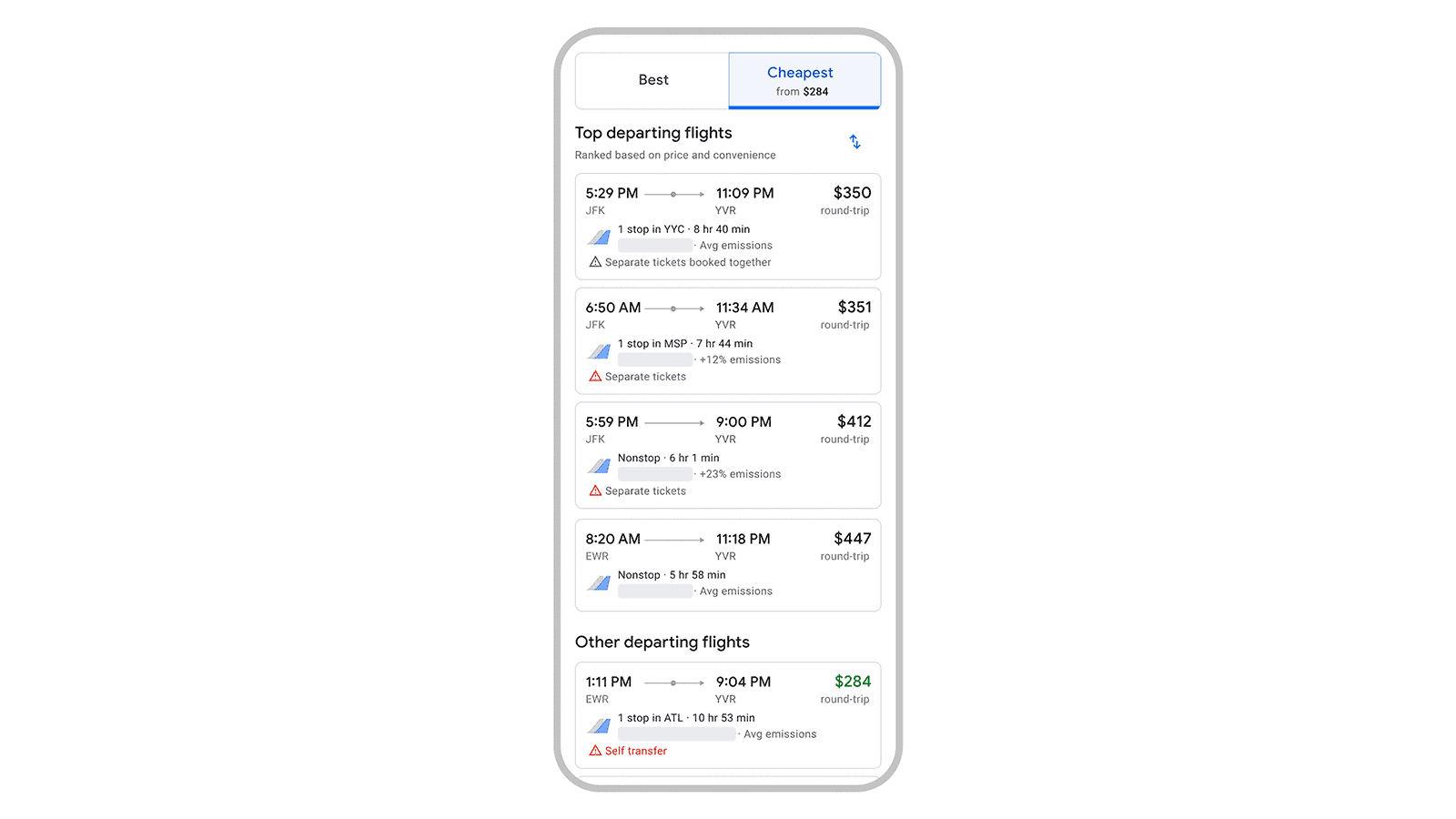 Google lidojumi iegūst jaunu cilni, lai atrastu “Lētākās” aviobiļetes