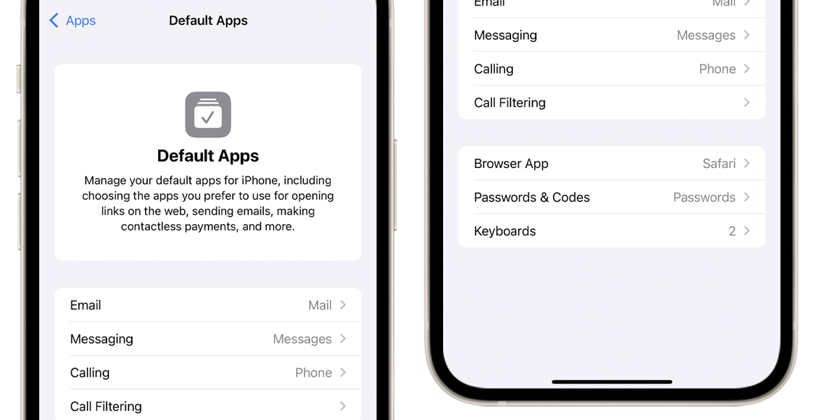 Apps predeterminadas en iOS 18.2