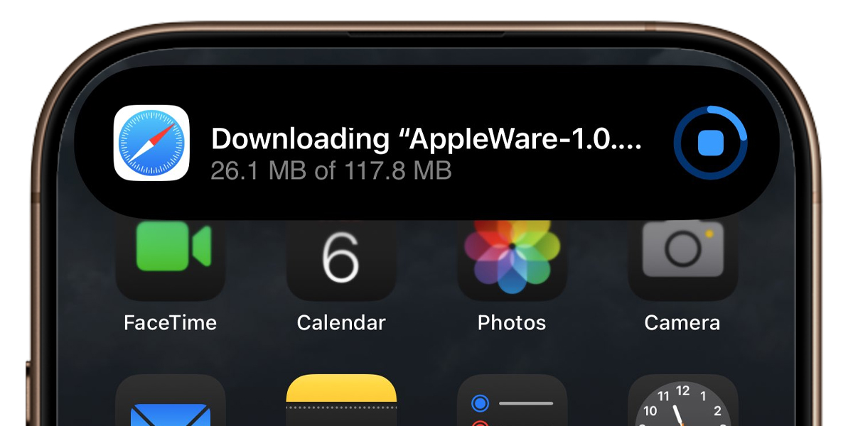 Progreso descarga iOS 18.2 Safari