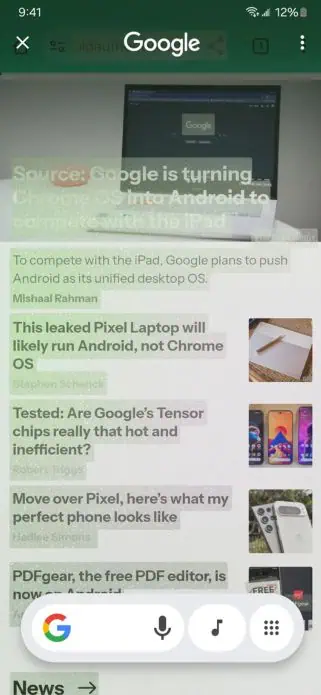 Pārveidošanas rīklodziņš ar apli meklēšanai ar lietotņu atvilktni