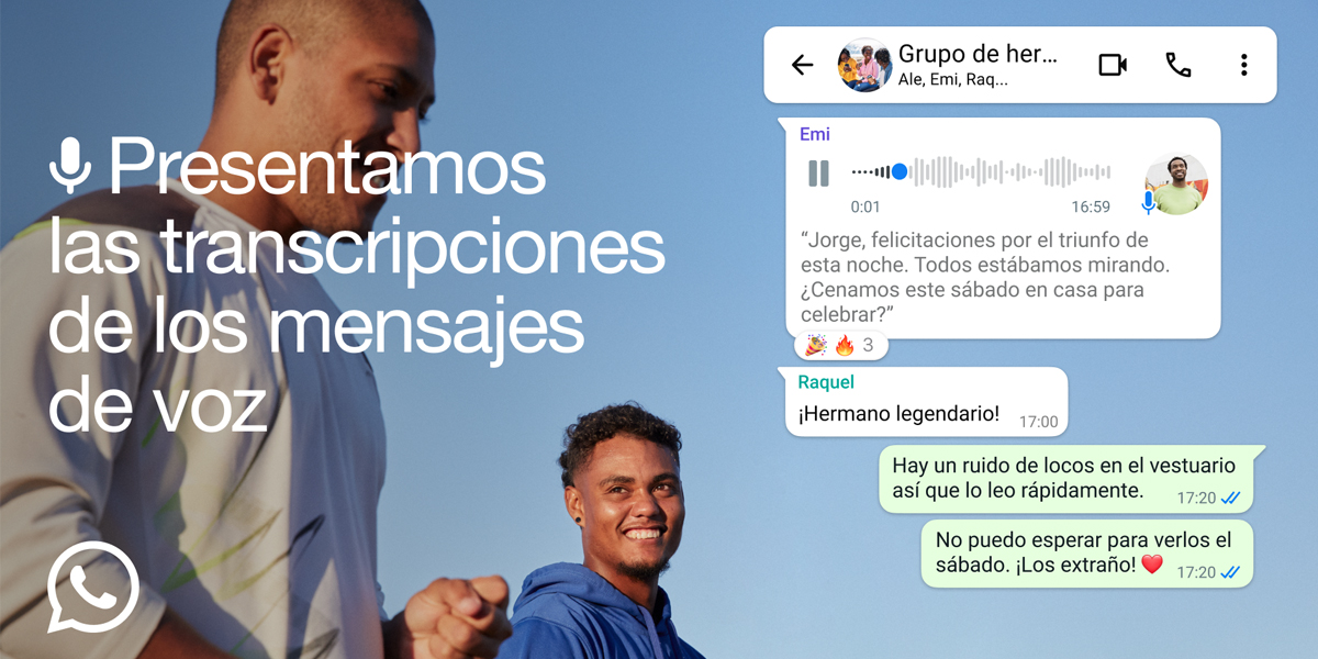 Transcripciones de mensajes de voz en WhatsApp