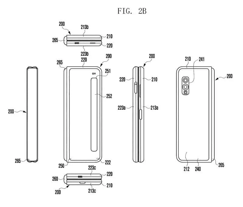 Samsung vienas šūnas salokāmā akumulatora patents 1