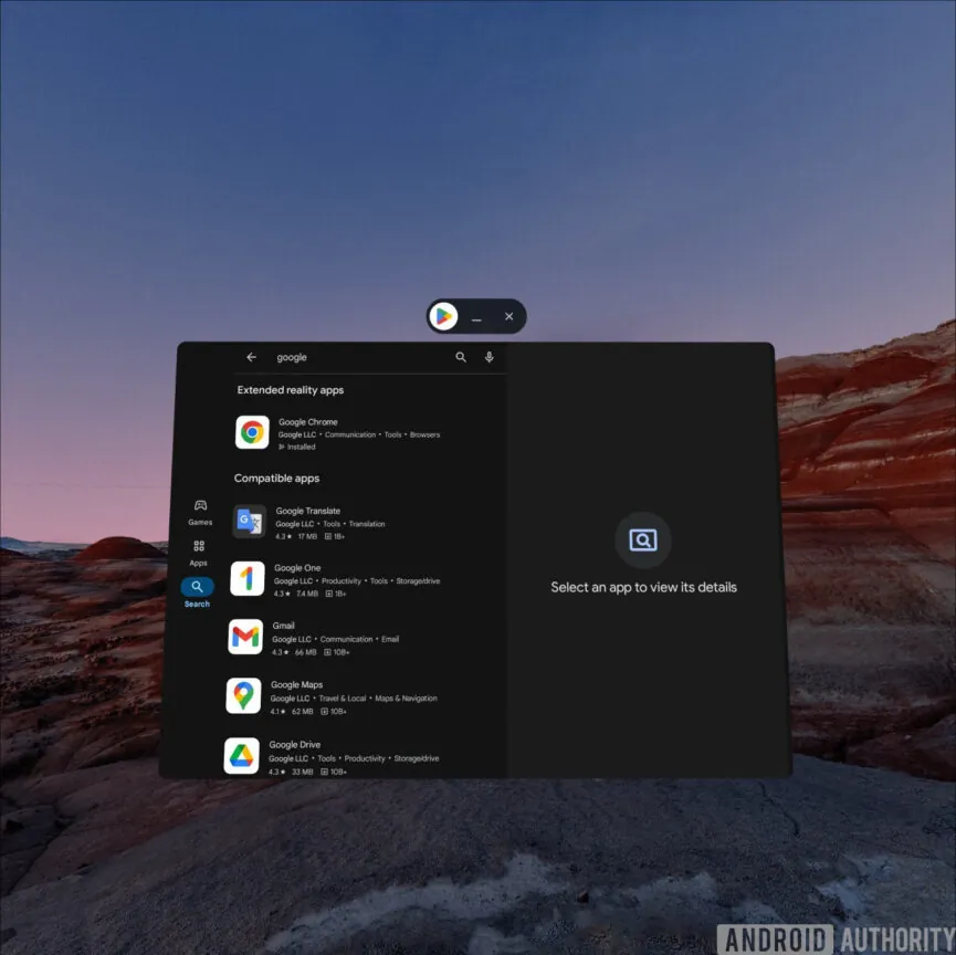 Android XR ekrānuzņēmums (2)