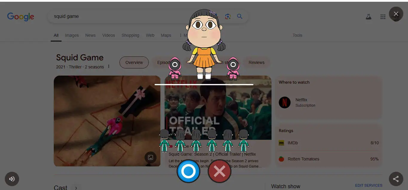Kalmāru spēle Google meklēšana