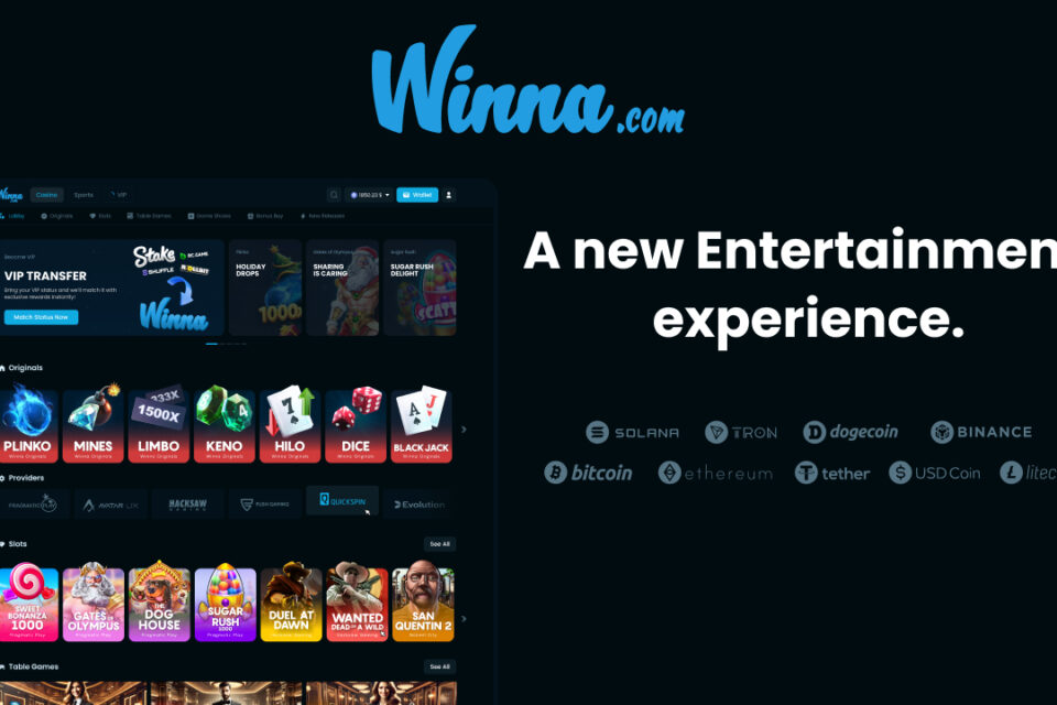 Jaunā Crypto Casino platforma Winna.com nodrošina sākuma finansējumu 15 miljonu dolāru apmērā