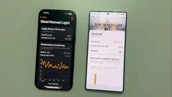 Galaxy S25 Ultra iPhone GPU etaloni 3DMARK STEEL NOMAD LIGHT