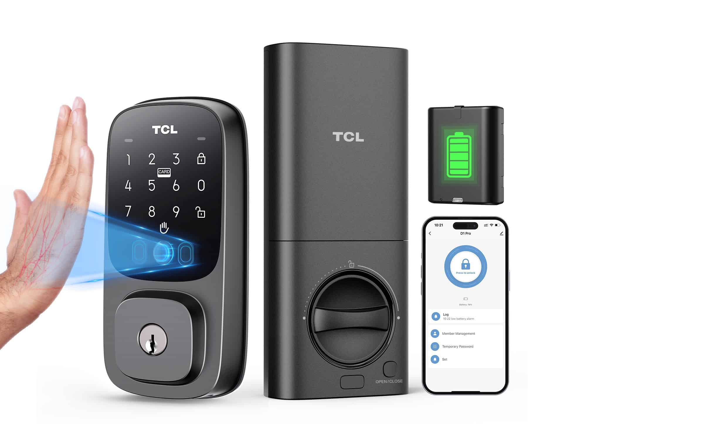 TCL Smart Lock D1 Pro ir ar AI darbināma plaukstu vēnu atpazīšana