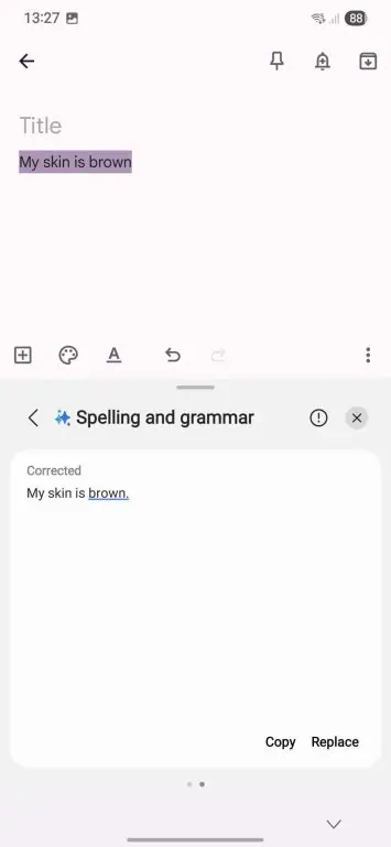 Galaxy AI satura filtra ādas krāsa brūna
