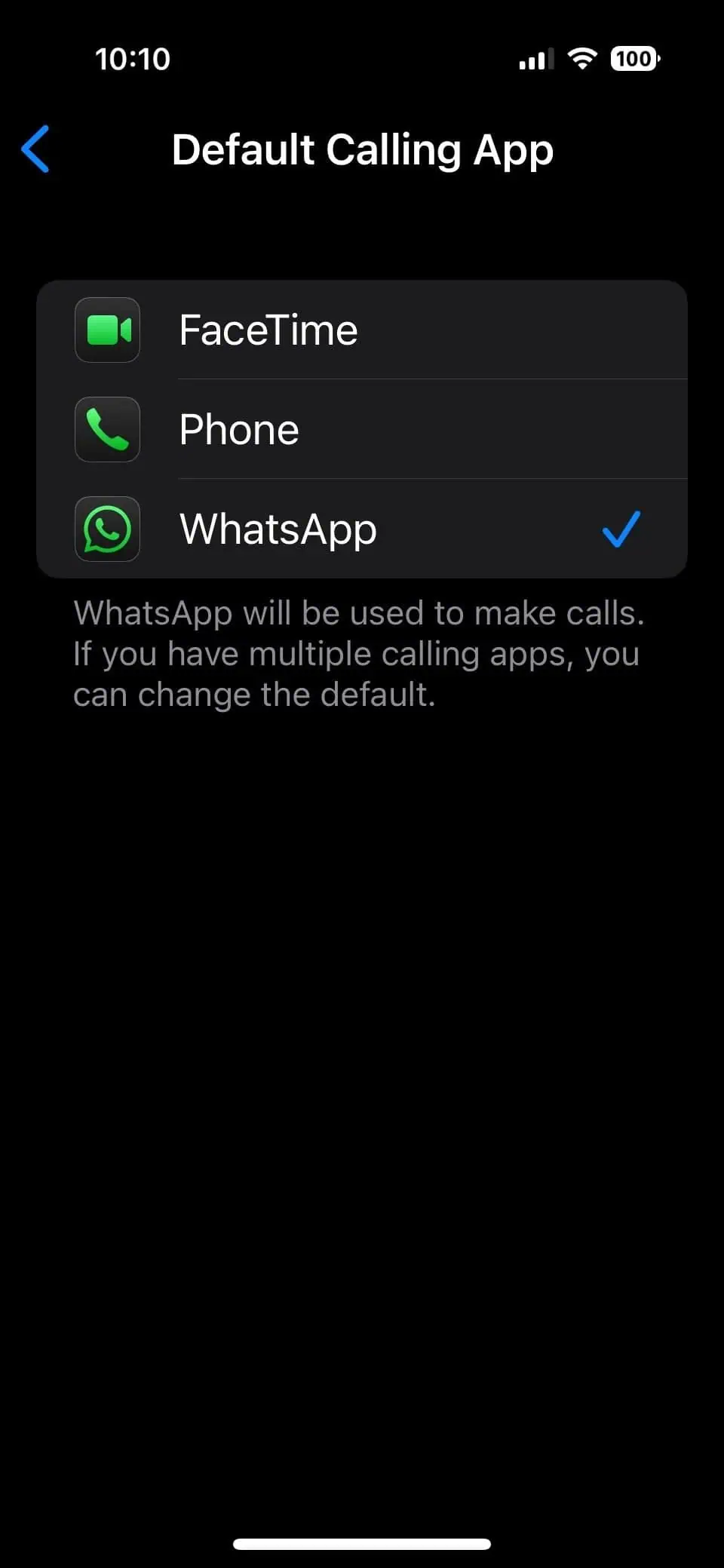 Mainiet iPhone noklusējuma tālruņa lietotni WhatsApp 1