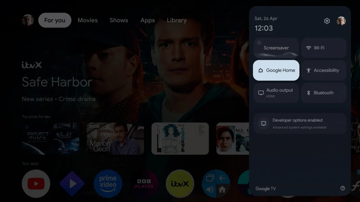 Chromecast Google TV mājas panelis 2