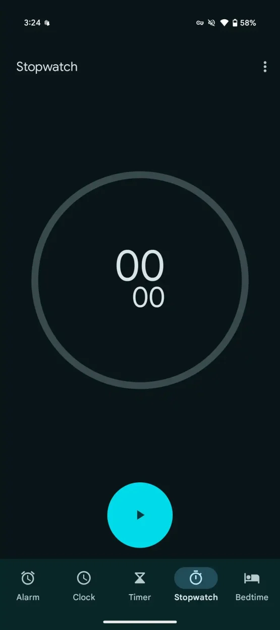 Google pulksteņa materiāls, kuru jūs pašreizējais UI hronometrs 1